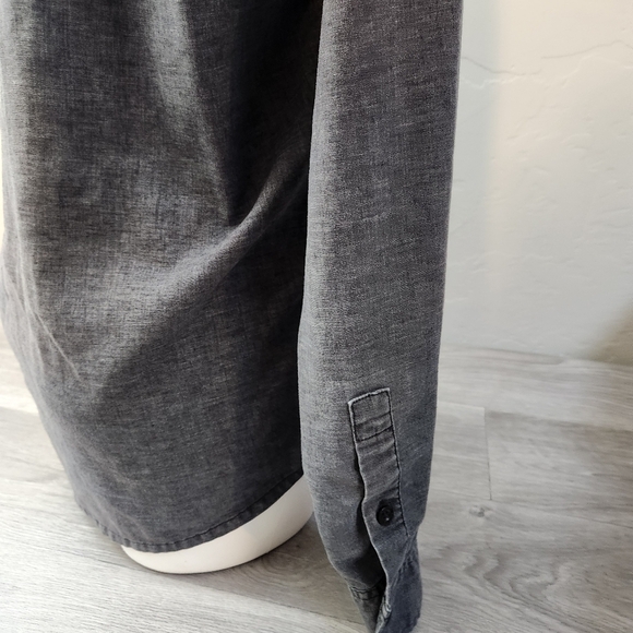 PRANA Black Shirt S SML Button Up Shirt Two Pocket Long Sleeve - Picture 8 of 15